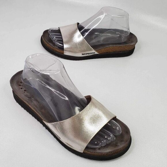Mephisto Women's Sandals in Metallic and Black - Picture 1 of 10